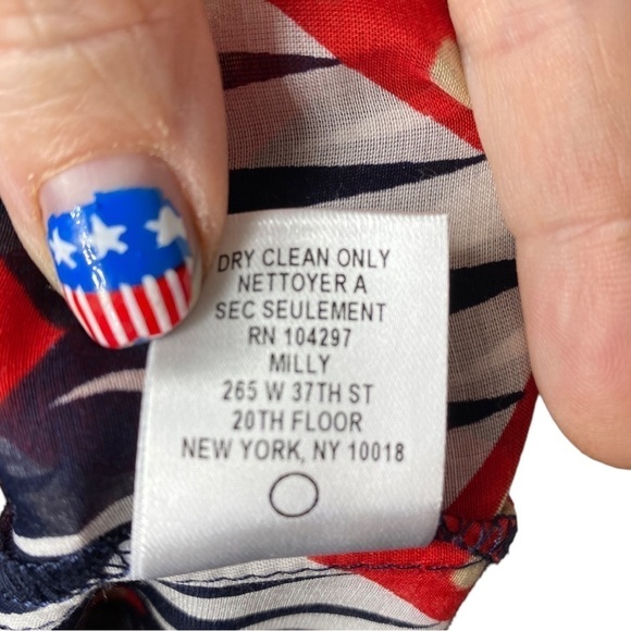 Milly of New York Cotton Silk Blend Abstract Print Blouse Top Size 0 - Picture 9 of 9